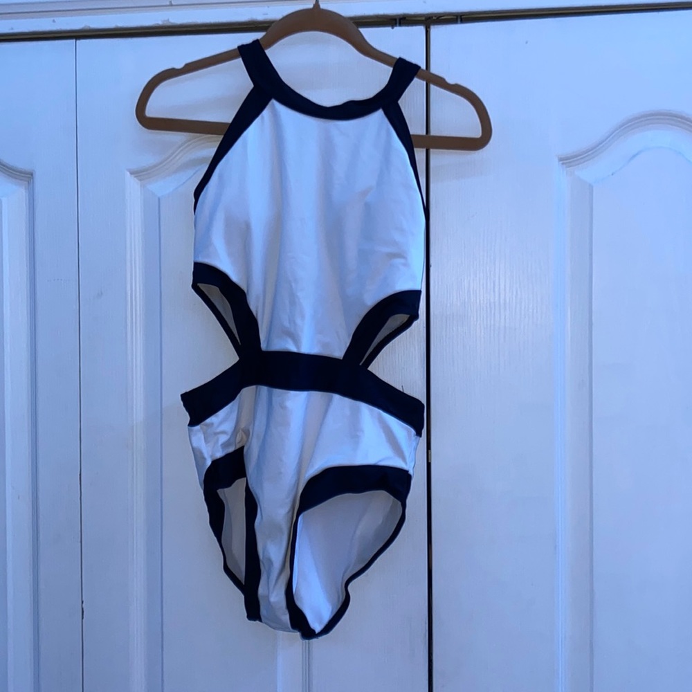 Black & White Cut-Out Swimsuit